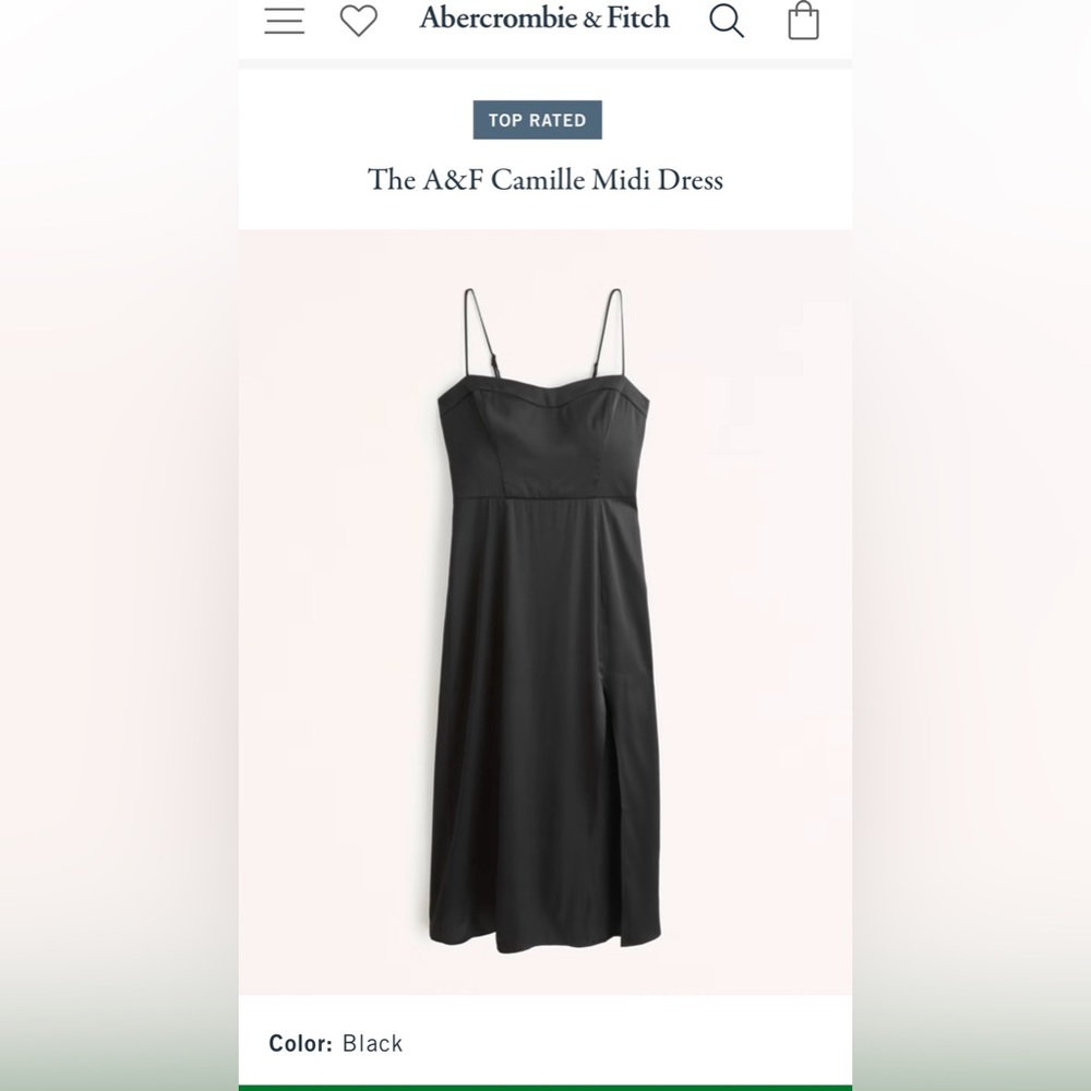 Abercrombie & Fitch Black Midi Dress (new! - size Large Petite)